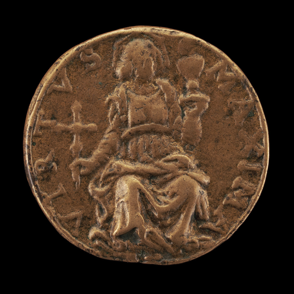 c. 1497 by Circle of Niccolò Fiorentino (Virtue Enthroned [reverse]), 16X12"(A3)Poster Print