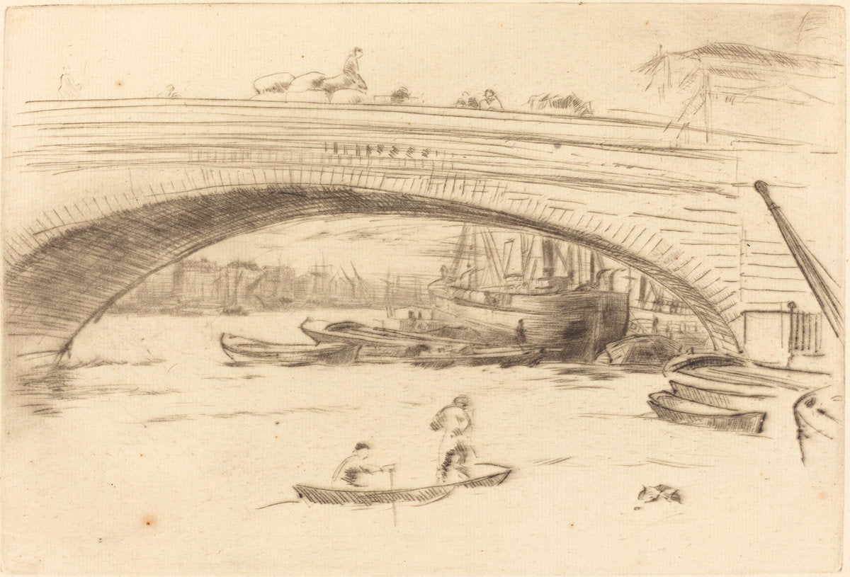 London Bridge by James McNeill Whistler (American, 1834 - 1903), 16X12"(A3)Poster Print