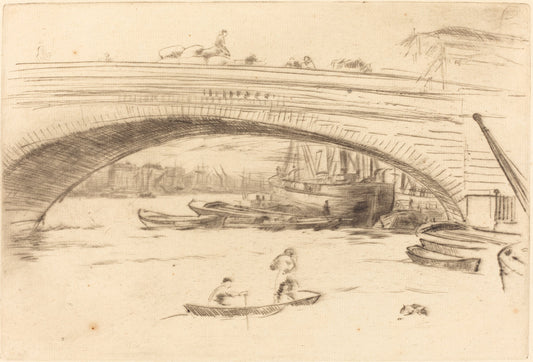 London Bridge by James McNeill Whistler (American, 1834 - 1903), 16X12"(A3)Poster Print