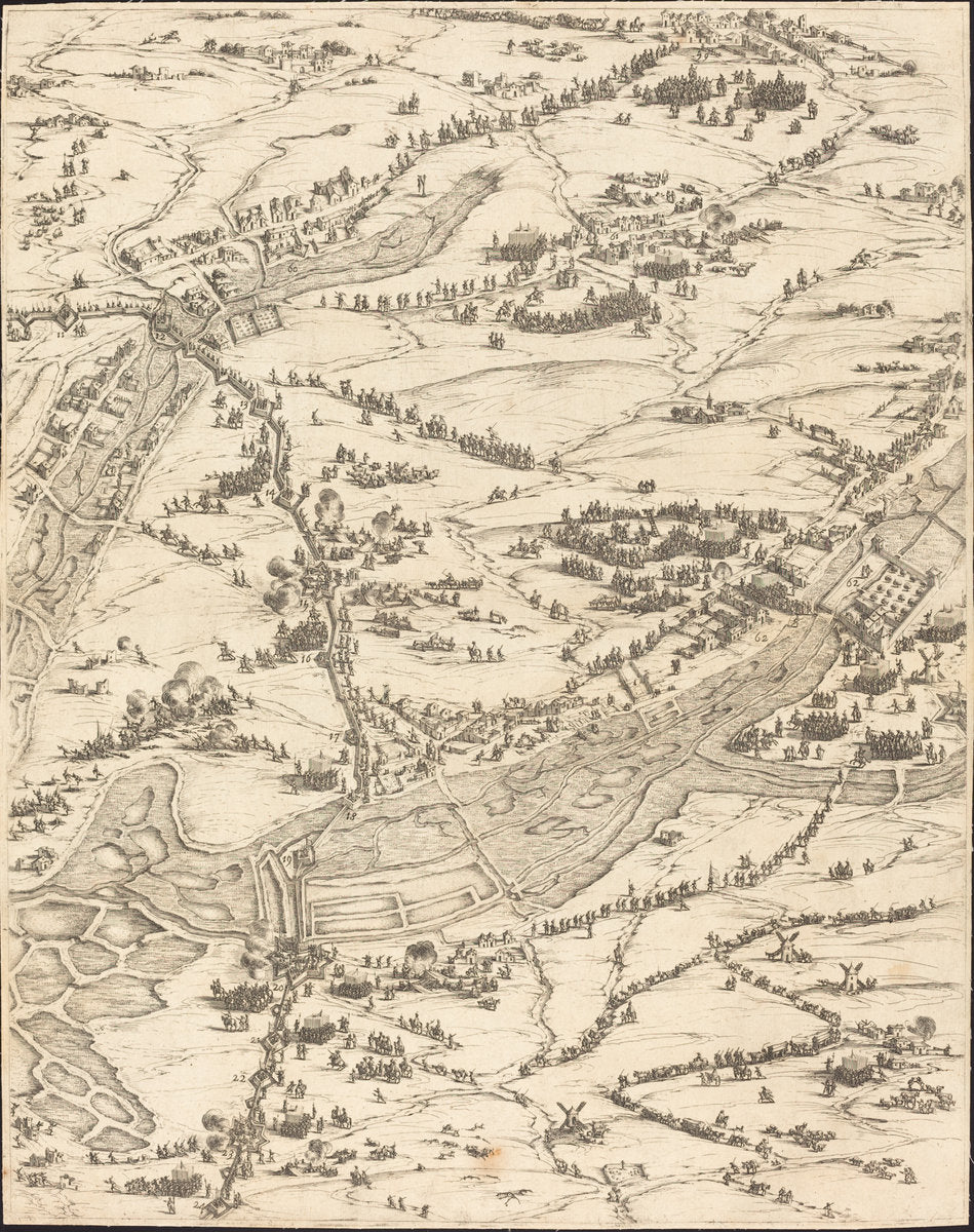 The Siege of La Rochelle [plate 7 of 16;  set comprises 1952.8.97-112] by Jacques Callot (French, 1592 - 1635), 16X12"(A3)Poster Print