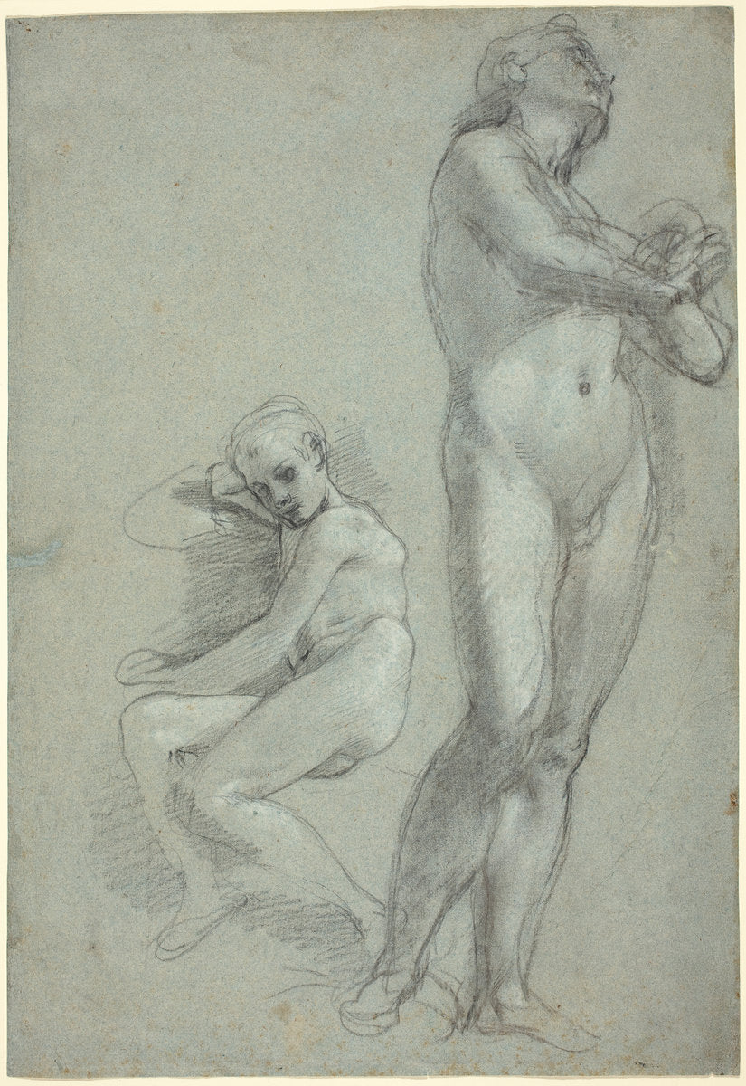 Two Nude Youths [recto] by Federico Barocci (Italian, probably 1535 - 1612), 16X12"(A3)Poster Print