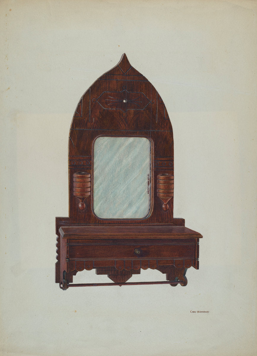 Comb Box by Chris Makrenos (American, active c. 1935), 16X12"(A3)Poster Print