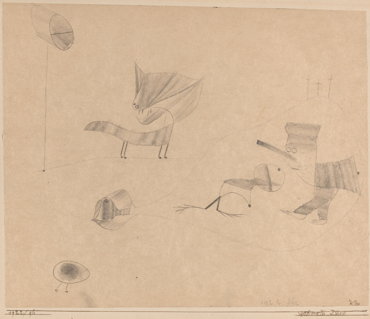 Verhexte Tiere (Bewitched Animals) by Paul Klee (Swiss, 1879 - 1940), 16X12"(A3)Poster Print