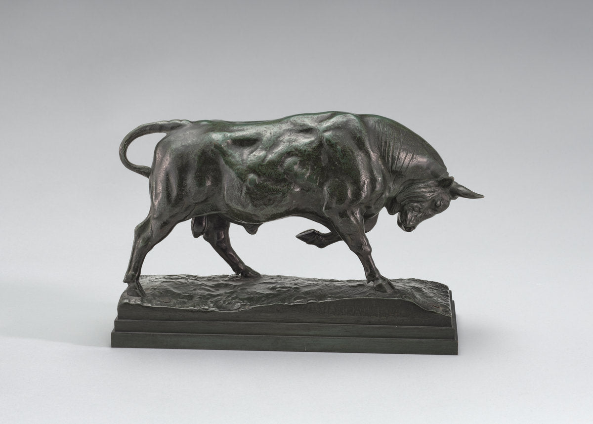 Bull by Antoine-Louis Barye (French, 1795 - 1875), 16X12"(A3)Poster Print