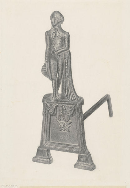 Andiron by Herman Bader (American, active c. 1935), 16X12"(A3)Poster Print