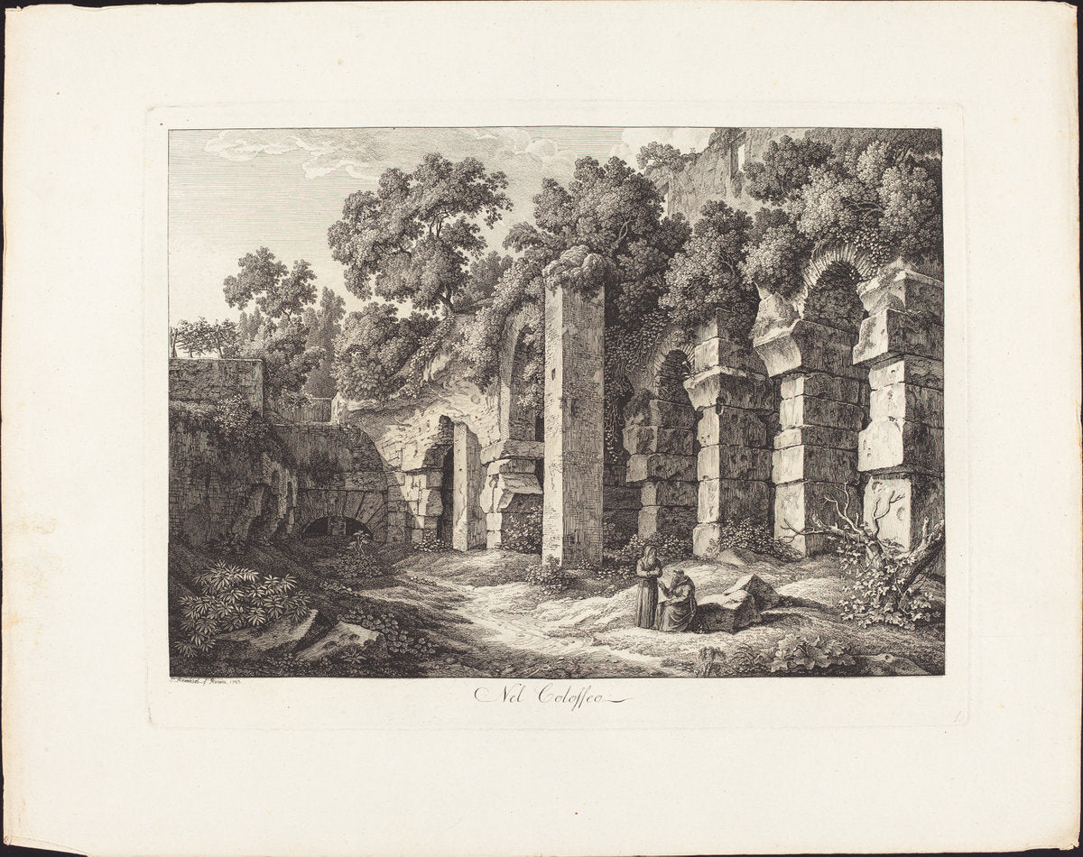 Nel Colosseo by Johann Christian Reinhart (German, 1761 - 1847), 16X12"(A3)Poster Print