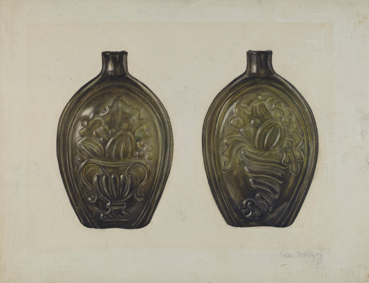 Flask by Anne Nemtzoff (American, active c. 1935), 16X12"(A3)Poster Print