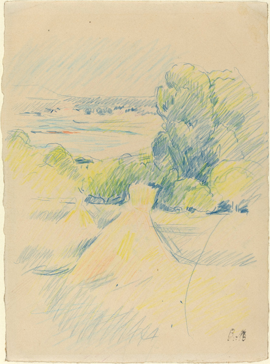 Landscape by Berthe Morisot (French, 1841 - 1895), 16X12"(A3)Poster Print