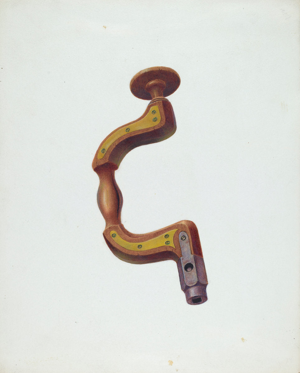 Carpenter's Brace by William H. Edwards (American, active c. 1935), 16X12"(A3)Poster Print