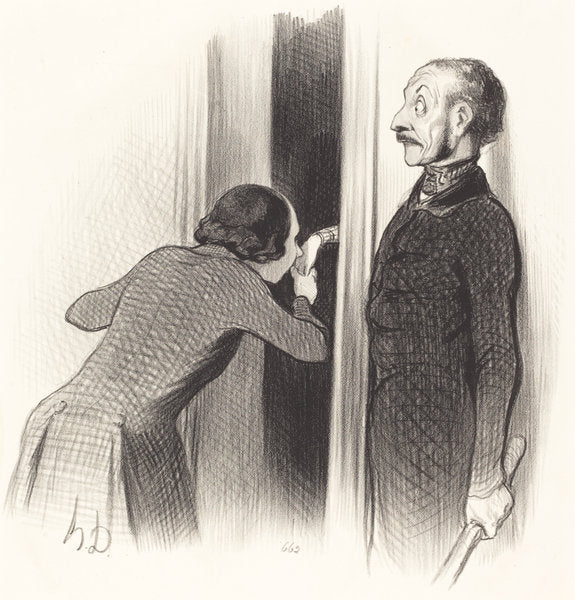 Un Amant trop heureux by Honoré Daumier (French, 1808 - 1879), 16X12"(A3)Poster Print
