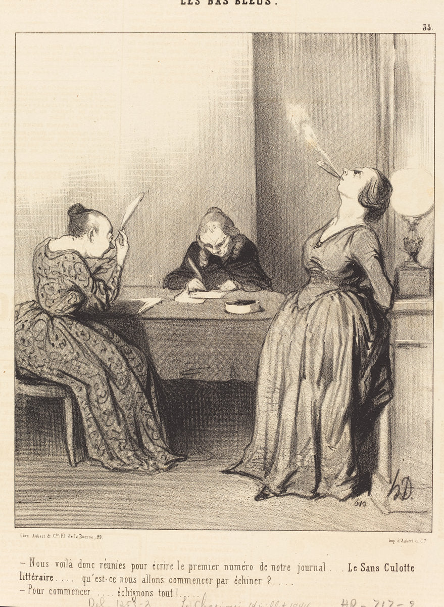 Nous voila... réunies pour écrire le premier numéro... by Honoré Daumier (French, 1808 - 1879), 16X12"(A3)Poster Print