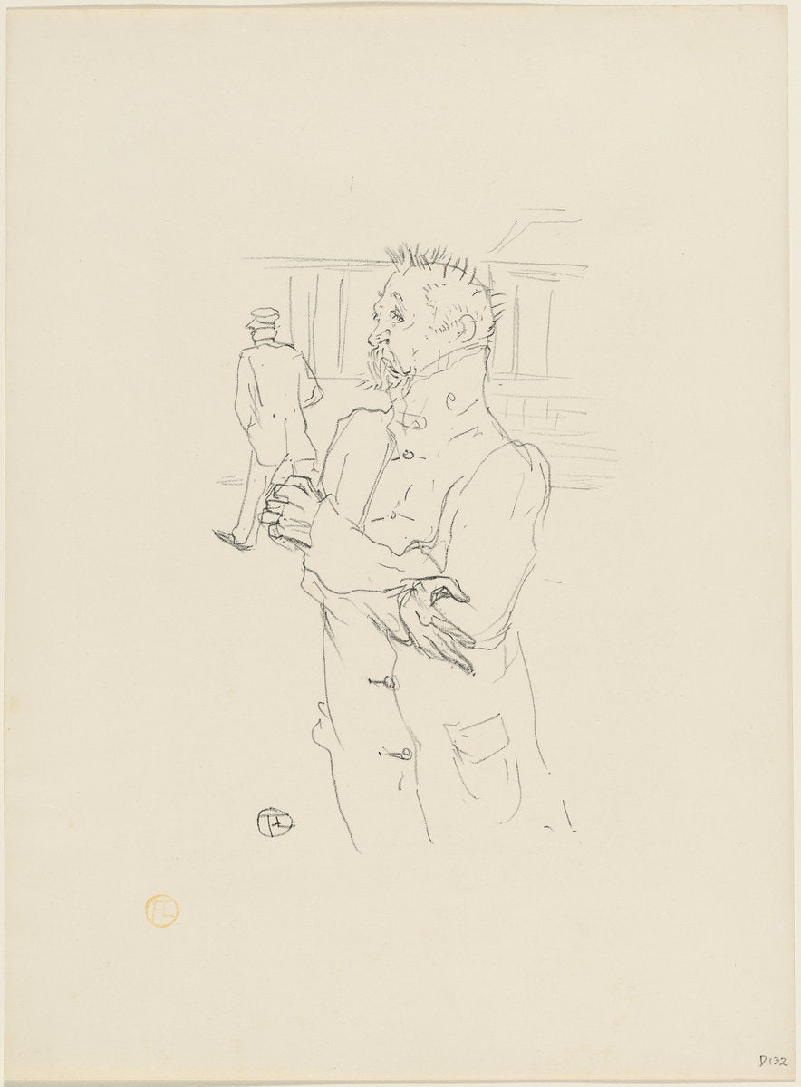 Le Fou by Henri de Toulouse-Lautrec (French, 1864 - 1901), 16X12"(A3)Poster Print