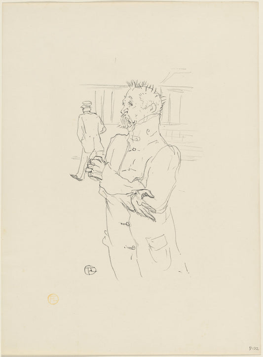 Le Fou by Henri de Toulouse-Lautrec (French, 1864 - 1901), 16X12"(A3)Poster Print