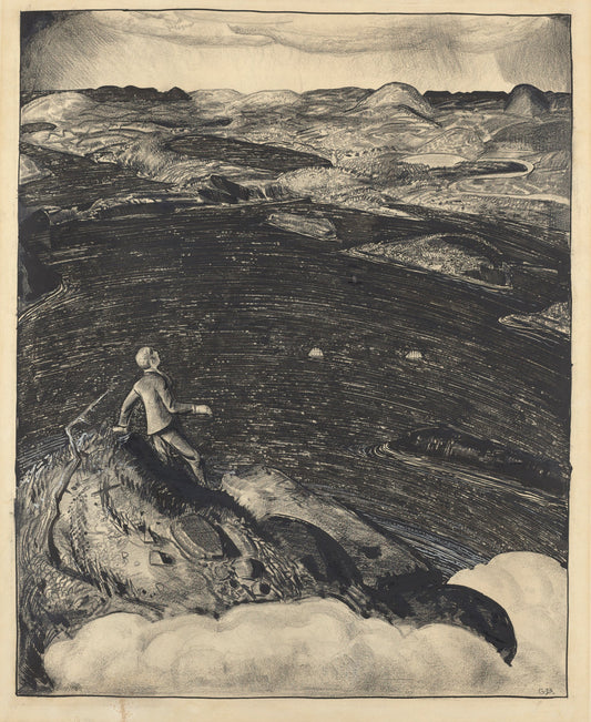 Dancing Town (The Top of the World) by George Bellows (American, 1882 - 1925), 16X12"(A3)Poster Print