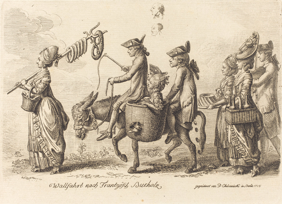 Pilgrimage to French Bucholz by Daniel Nikolaus Chodowiecki (German, 1726 - 1801), 16X12"(A3)Poster Print