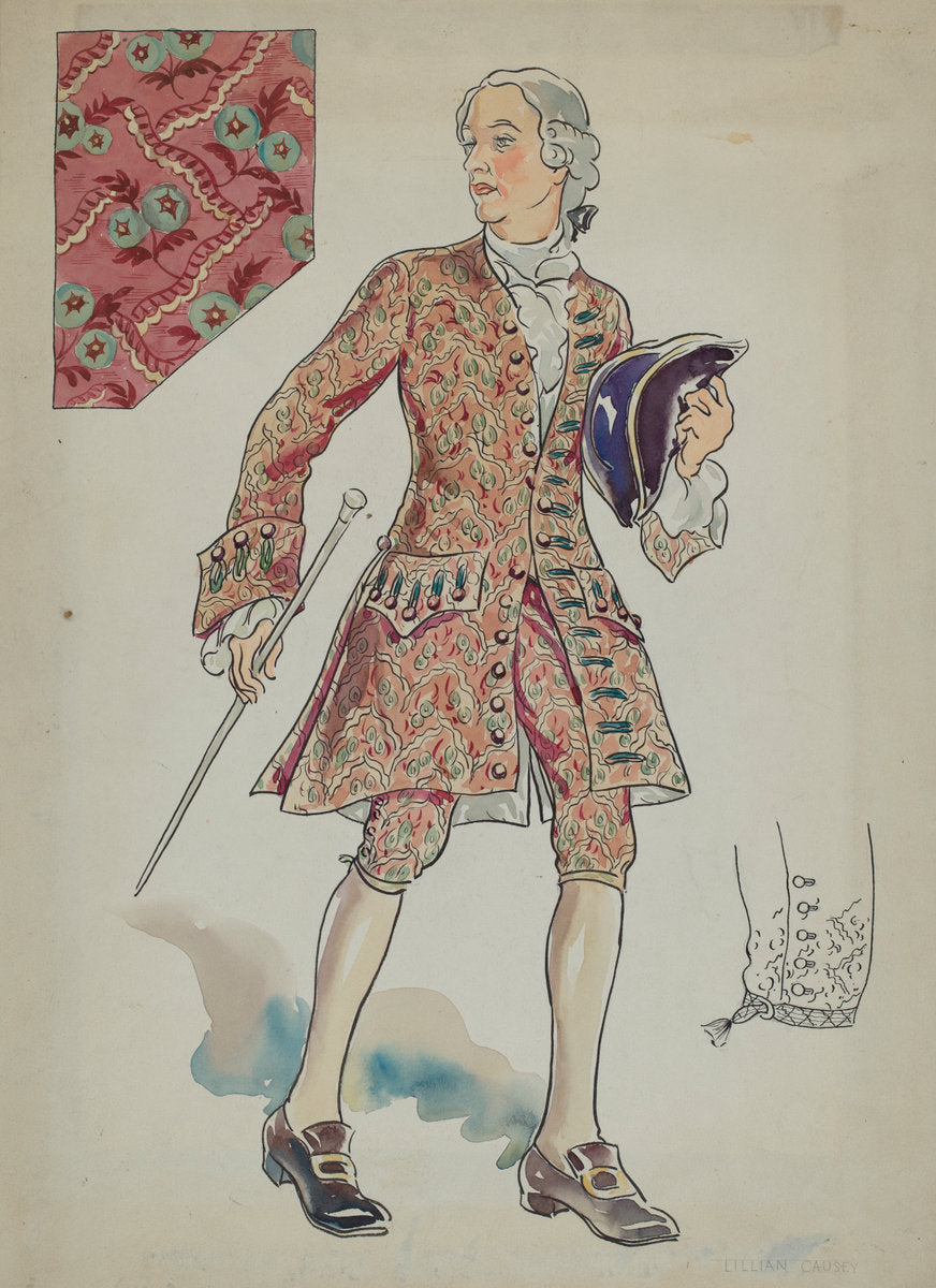 Man's Suit by Lillian Causey (American, active c. 1935), 16X12"(A3)Poster Print