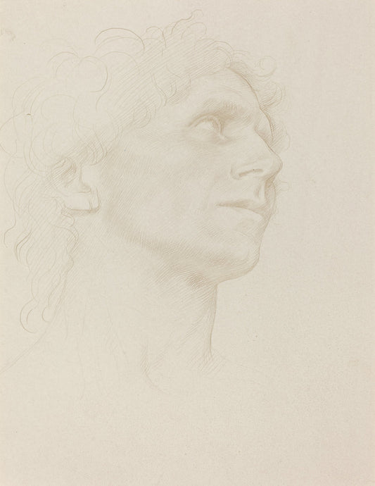 Study of Woman's Head, Turned Right by Alphonse Legros (French, 1837 - 1911), 16X12"(A3)Poster Print