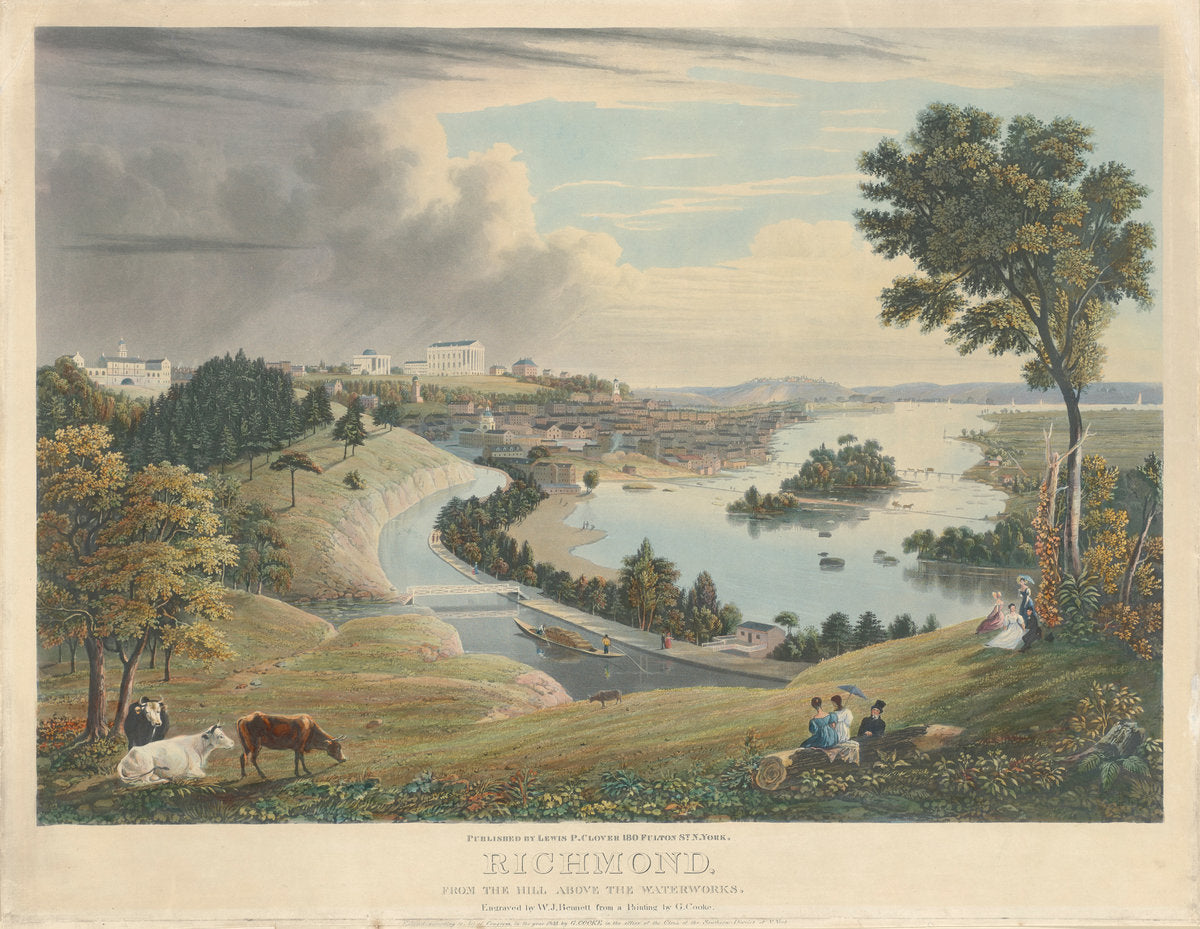 Richmond: From the Hill above the Waterworks by William James Bennett after George Cooke (American, born England, 1787 - 1844), 16X12"(A3)Poster Print