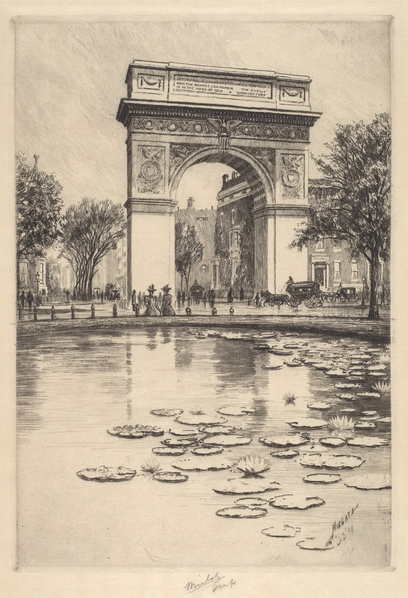 Washington Arch by Charles Frederick William Mielatz (American, 1864 - 1919), 16X12"(A3)Poster Print