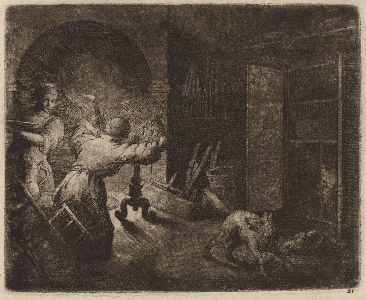 Reynard Steals a Capon from the Pastor by Allart van Everdingen (Dutch, 1621 - 1675), 16X12"(A3)Poster Print