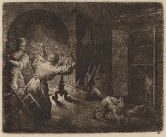Reynard Steals a Capon from the Pastor by Allart van Everdingen (Dutch, 1621 - 1675), 16X12"(A3)Poster Print