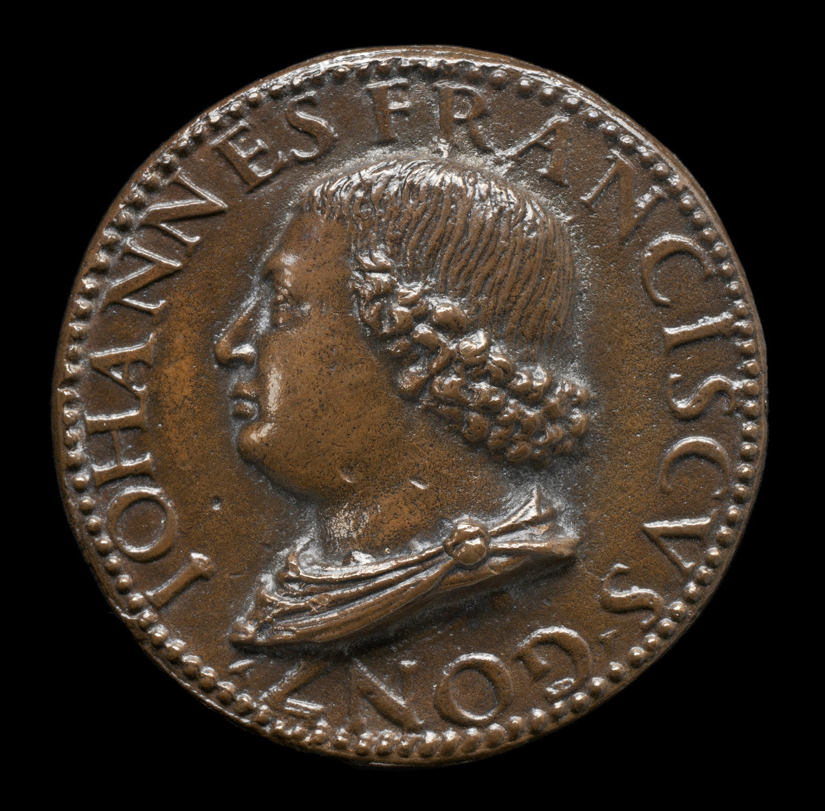 Gianfrancesco Gonzaga di Rodigo, 1445-1496, Lord of Bozzolo, Sabbioneta, and Viadana 1478 [obverse] by Antico (Mantuan, c. 1460 - 1528), 16X12"(A3)Poster Print