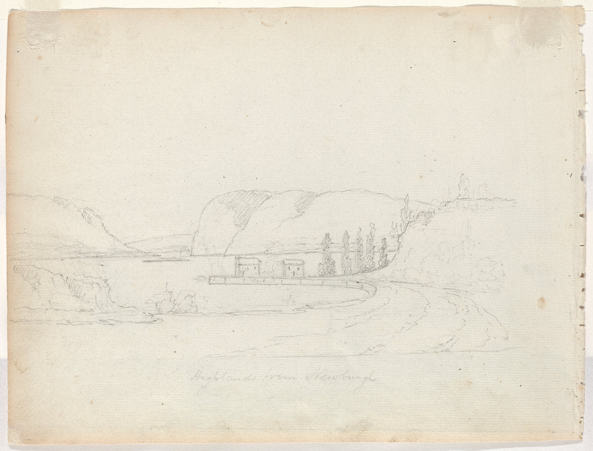 Highlands from Newburgh [verso] by Alexander Robertson (American, 1772 - 1841), 16X12"(A3)Poster Print