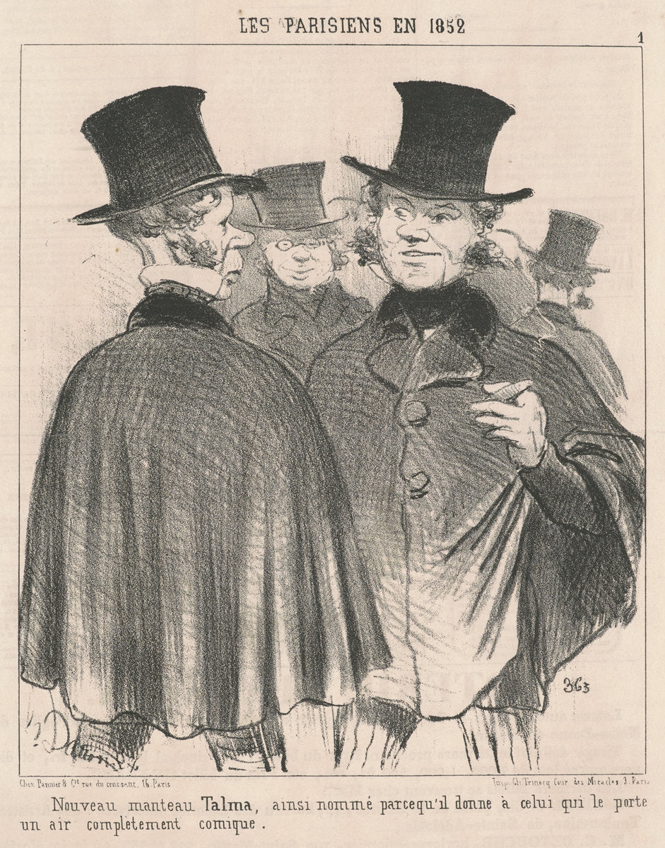 Nouveau manteau talma by Honoré Daumier (French, 1808 - 1879), 16X12"(A3)Poster Print