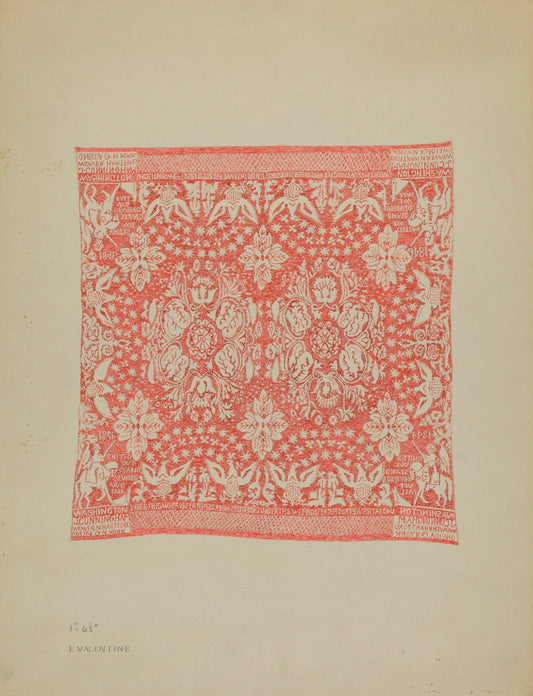 Tablecloth by Elizabeth Valentine (American, active c. 1935), 16X12"(A3)Poster Print