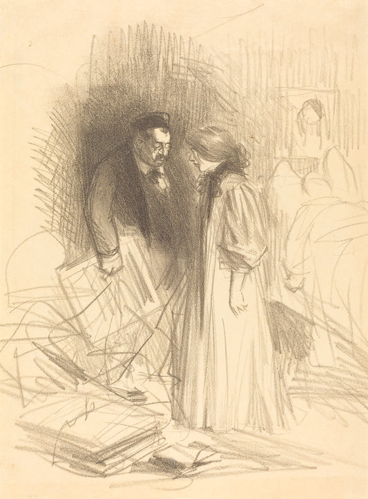 I don't dare take them down...it would hurt him too much. by Jean-Louis Forain (French, 1852 - 1931), 16X12"(A3)Poster Print