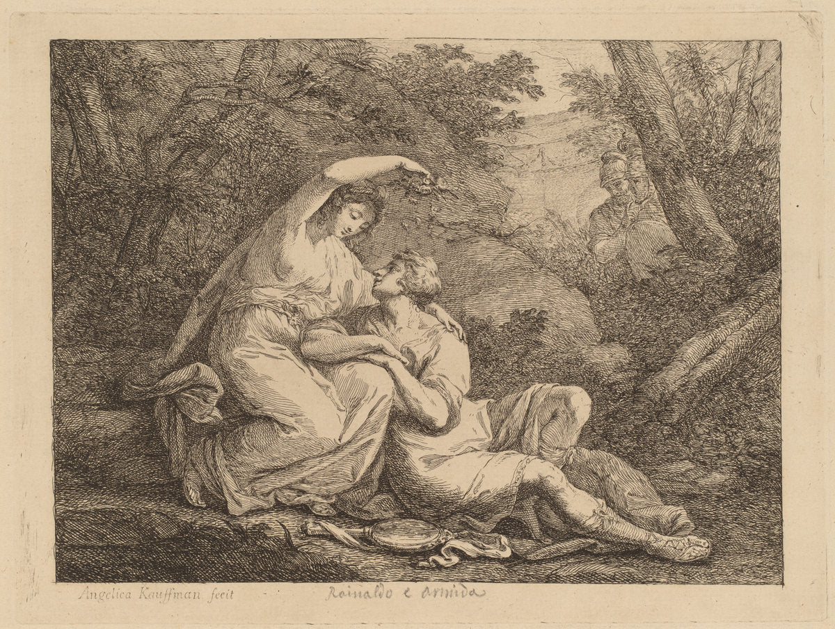 Rinaldo and Armida by Angelica Kauffmann (Swiss, 1741 - 1807), 16X12"(A3)Poster Print