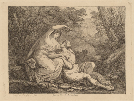 Rinaldo and Armida by Angelica Kauffmann (Swiss, 1741 - 1807), 16X12"(A3)Poster Print