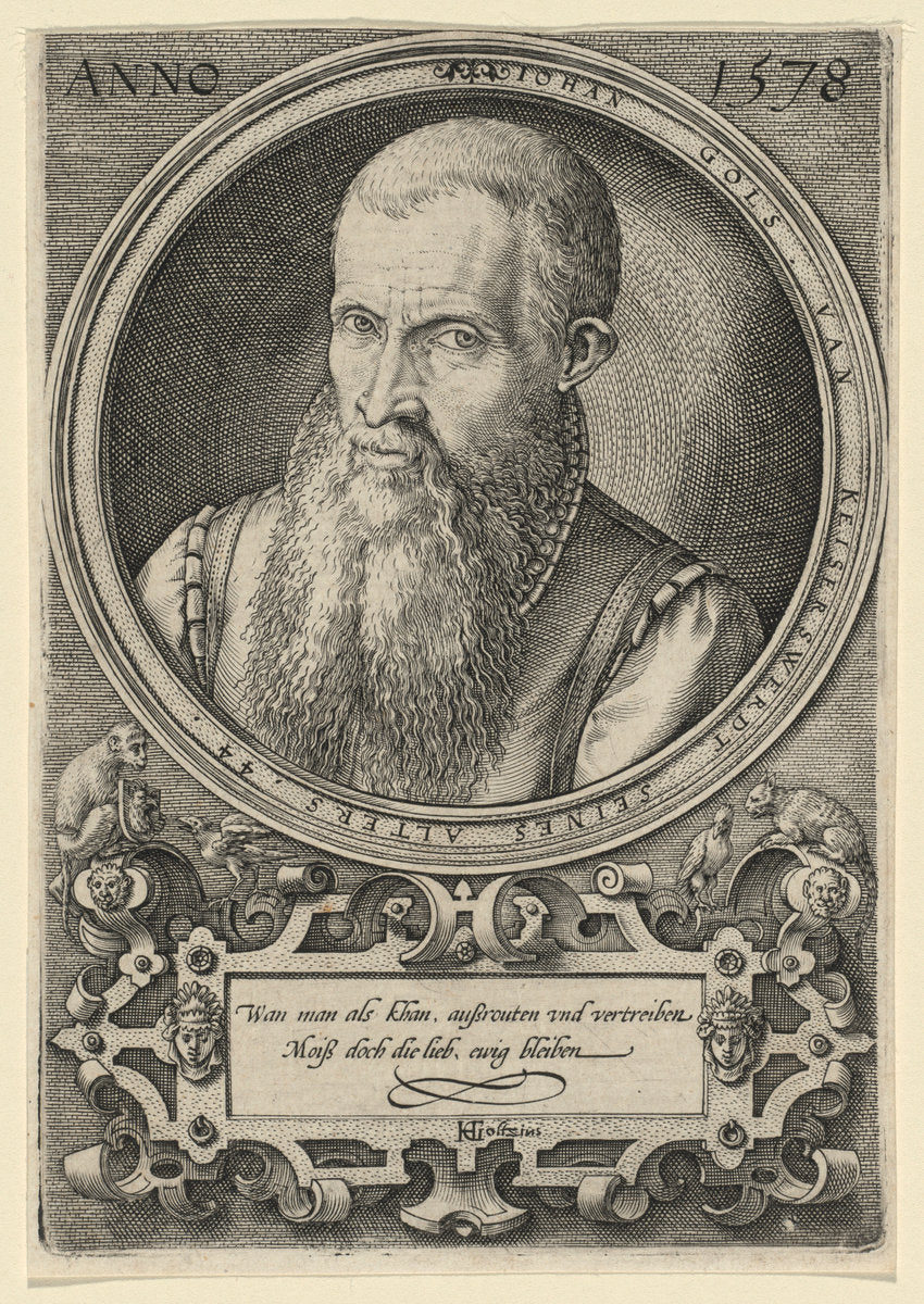 Johan Gols [The Artist's Father] by Hendrick Goltzius (Dutch, 1558 - 1617), 16X12"(A3)Poster Print
