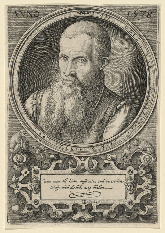 Johan Gols [The Artist's Father] by Hendrick Goltzius (Dutch, 1558 - 1617), 16X12"(A3)Poster Print