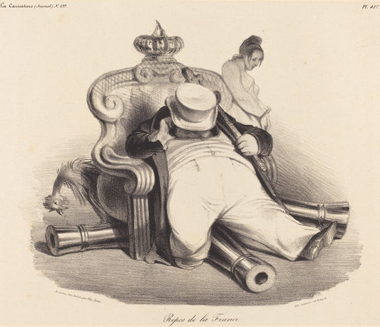Repos de la France by Honoré Daumier (French, 1808 - 1879), 16X12"(A3)Poster Print