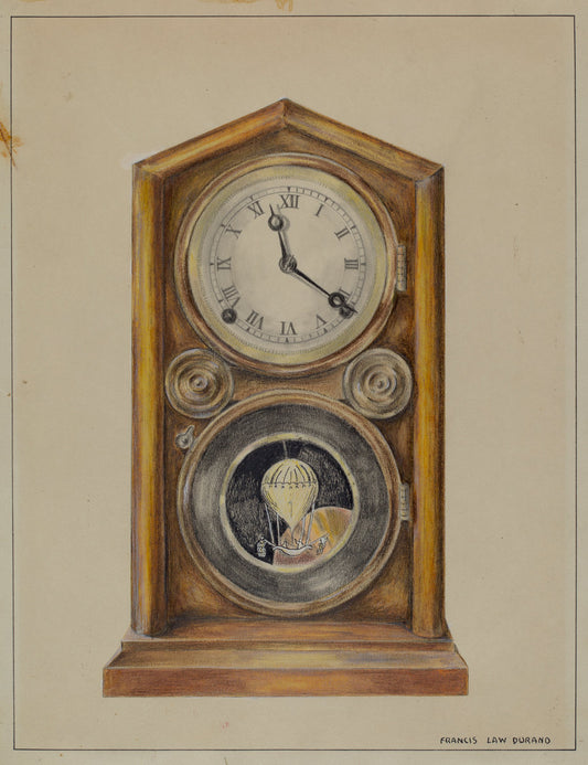 Mantel Clock by Francis Law Durand (American, active c. 1935), 16X12"(A3)Poster Print