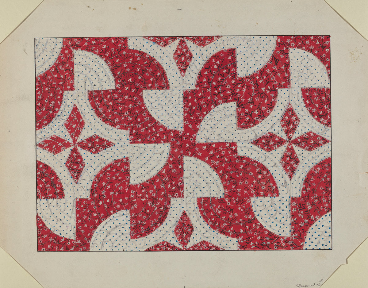 Applique Quilt by Margaret Linsley (American, active c. 1935), 16X12"(A3)Poster Print