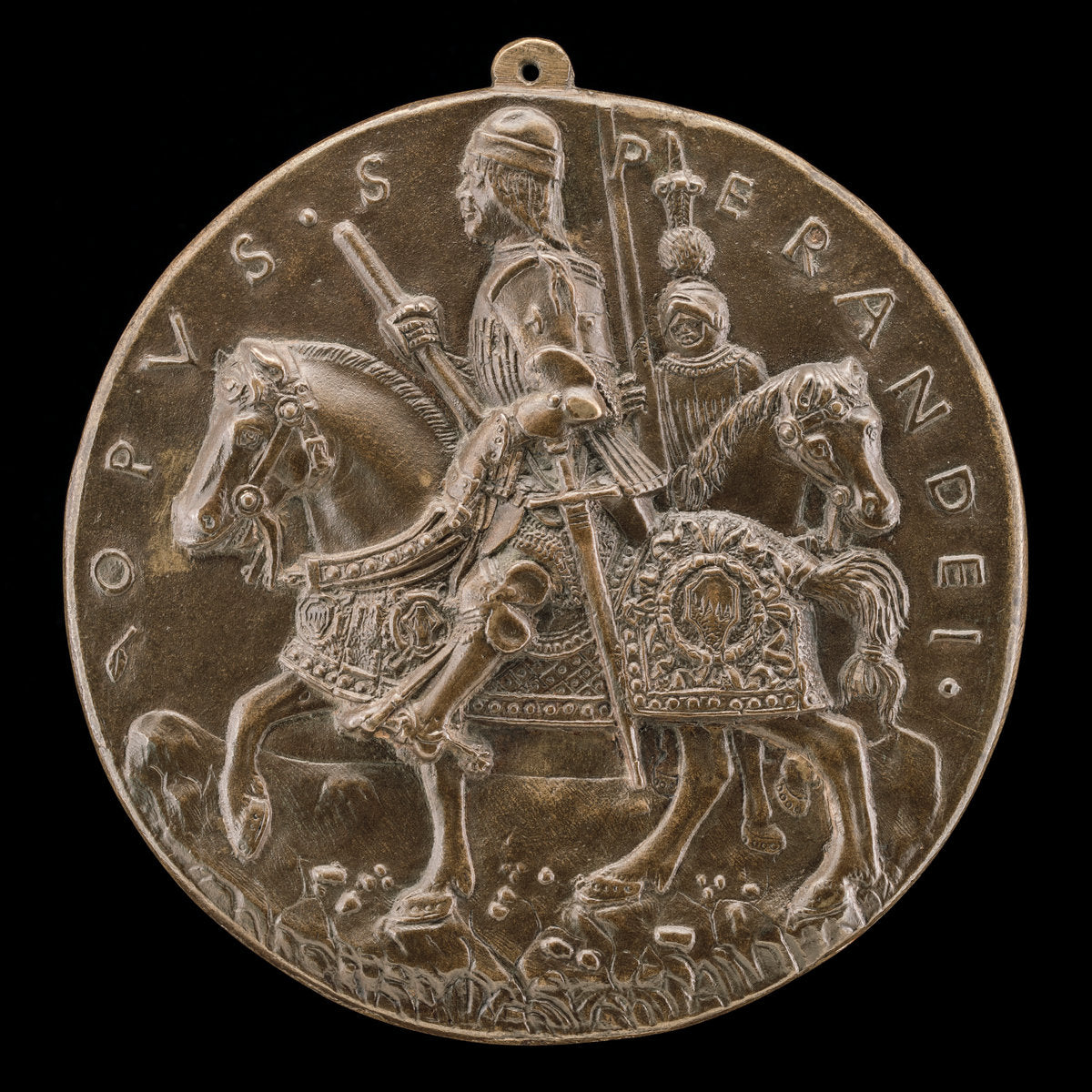 Giovanni II Bentivoglio and Squire [reverse] by Sperandio (Italian, c. 1425/1428  - c. 1504), 16X12"(A3)Poster Print