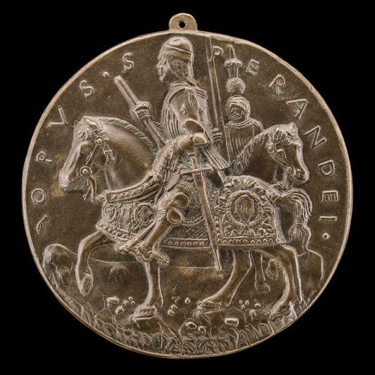 Giovanni II Bentivoglio and Squire [reverse] by Sperandio (Italian, c. 1425/1428  - c. 1504), 16X12"(A3)Poster Print