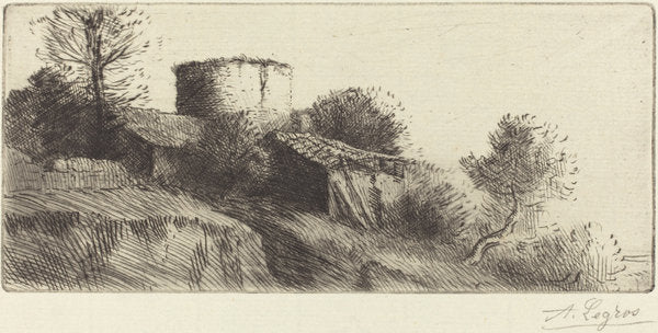 Pigeon Tower (La tour aux pigeons) by Alphonse Legros (French, 1837 - 1911), 16X12"(A3)Poster Print