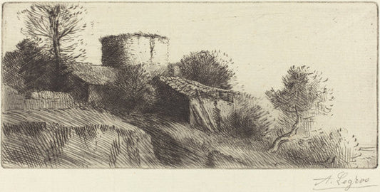 Pigeon Tower (La tour aux pigeons) by Alphonse Legros (French, 1837 - 1911), 16X12"(A3)Poster Print