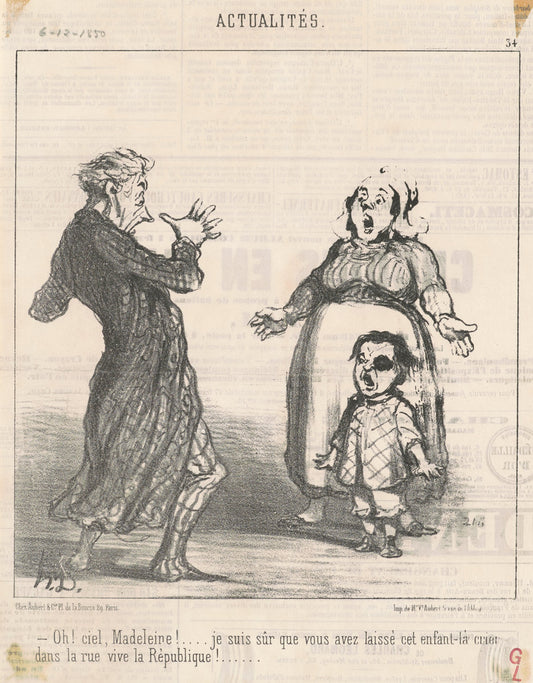 Oh! Ciel Madeleine! ... by Honoré Daumier (French, 1808 - 1879), 16X12"(A3)Poster Print