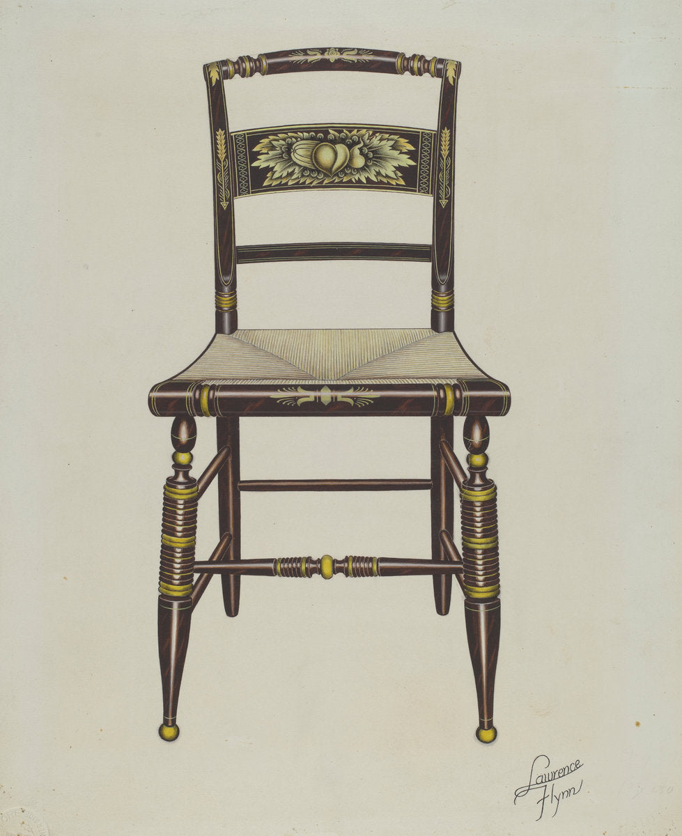 Hitchcock Chair by Lawrence Flynn (American, 1900 - 1973), 16X12"(A3)Poster Print