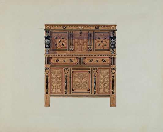 Hartford Cupboard by Martin Partyka (American, active c. 1935), 16X12"(A3)Poster Print
