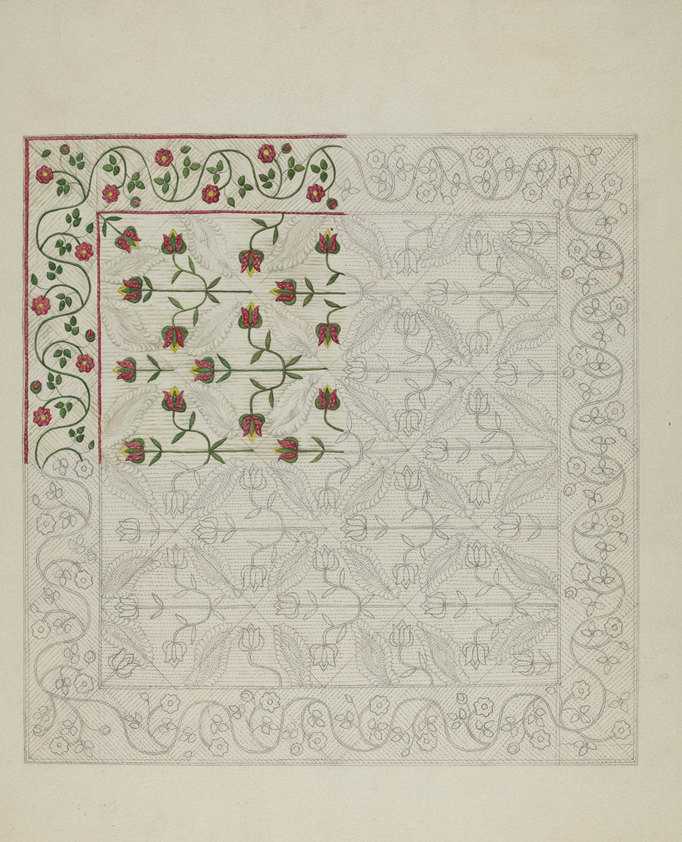 Quilt by Alice Cosgrove (American, active c. 1935), 16X12"(A3)Poster Print
