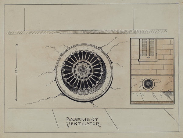 Cast Iron Basement Vent by Ray Price (American, active c. 1935), 16X12"(A3)Poster Print