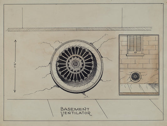 Cast Iron Basement Vent by Ray Price (American, active c. 1935), 16X12"(A3)Poster Print