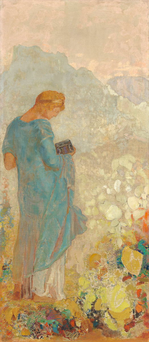 Pandora by Odilon Redon (French, 1840 - 1916), 16X12"(A3)Poster Print