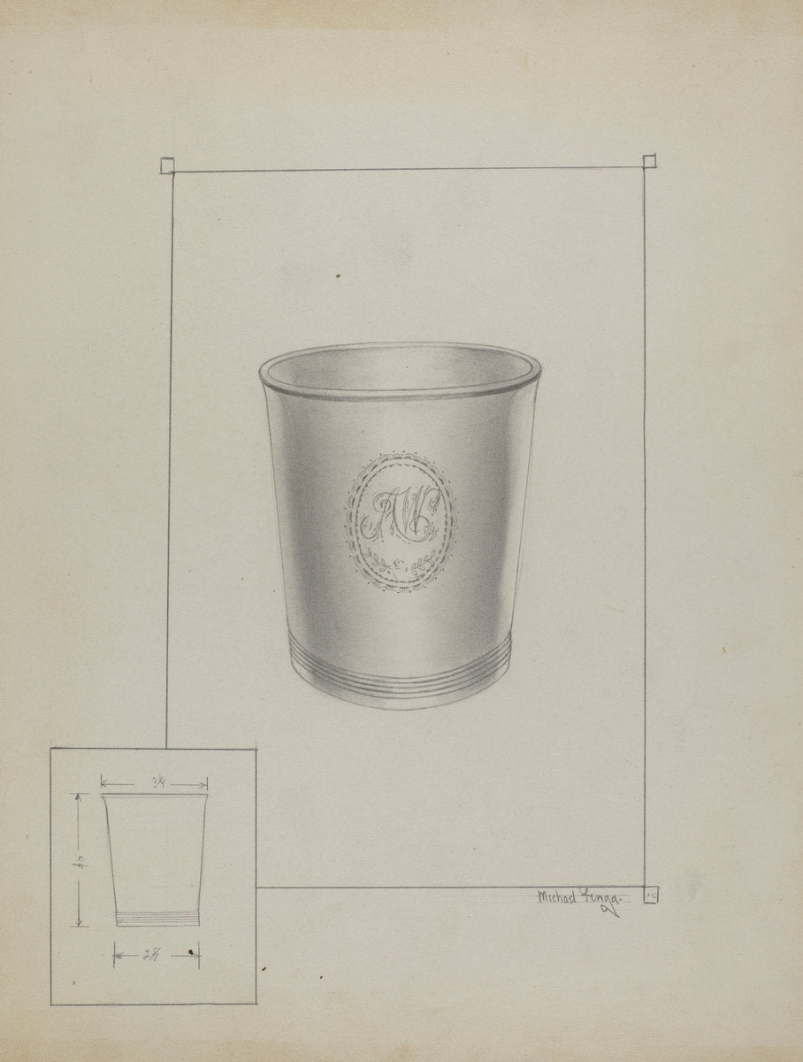 Silver Beaker by Michael Fenga (American, active c. 1935), 16X12"(A3)Poster Print