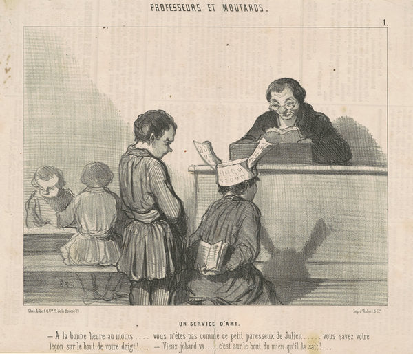 Un service d'ami by Honoré Daumier (French, 1808 - 1879), 16X12"(A3)Poster Print